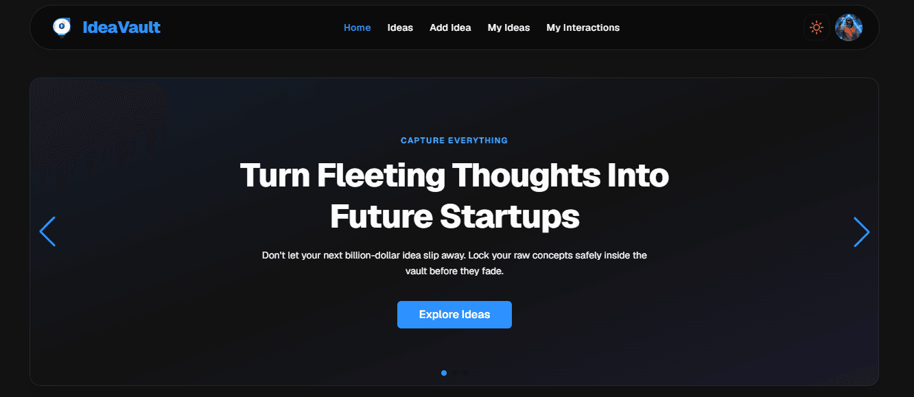 Idea Vault — Secure Project & Concept Repository screenshot